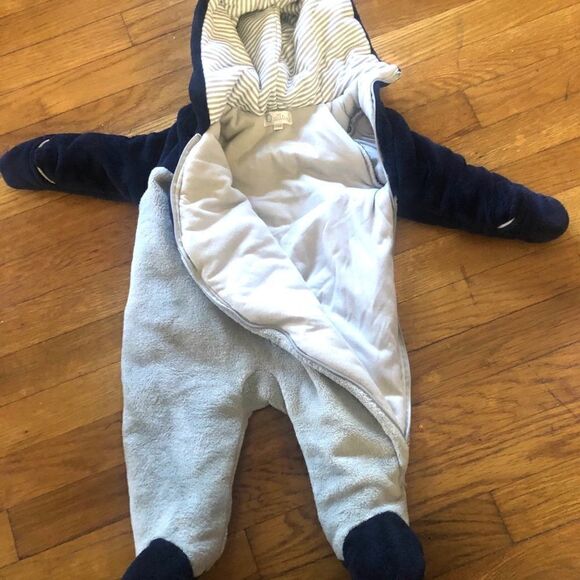 Quiltex Fleece Hooded Snowsuit Baby Boy 3-6 M. G/N - Picture 11 of 12
